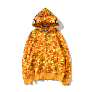 Vendita calda nuovo arrivo Shark Hood Orange Camouflage Style felpa con cappuccio Fashion Zipper Hoodies