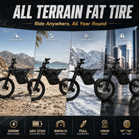 Moto tout-terrain électrique M9 60V 27Ah, moteur 2000W, puissance de pointe 5500W, couple de 200Nm, 80KM/H, suspension intégrale