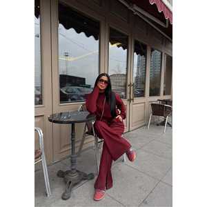 ชุดสูทกางเกงสีแดงเบอร์กันดี - Product Image 2