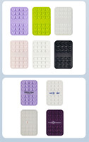 Support de téléphone de voiture en silicone écologique avec ventouse, design personnalisé, double face, 24 ventouses pour téléphone portable, bureau
