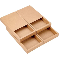 Boîte à tiroir en kraft pour emballage cadeau |   Boîte à glissière personnalisée en papier avec ruban pour la vente au détail et les marques