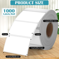 Rollo de Etiquetas Térmicas Directas Blancas de 2"x1", Autoadhesivas, Impermeables, para Códigos de Barras, Códigos QR, Precios, Almacenamiento, Organización, Etiquetas para Frascos