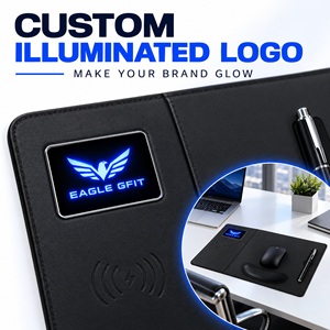 Luminous <b>Gaming</b> Mouse Pad Custom Printed Pattern 15W Charging Computer <b>Accessory</b> Wireless Charger <b>Desk</b> Mat - Product Image 3