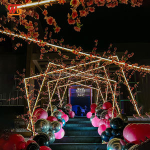 Arche d'entrée lumineuse géométrique effet tunnel pour mariage, en métal, avec éclairage LED néon - Product Image 4