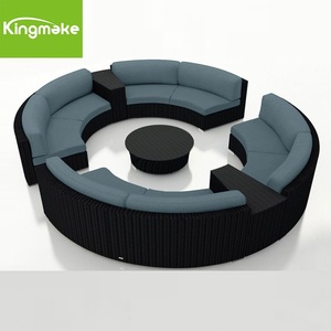 Meubles d'extérieur Garden Treasures Poly Rattan Chair <span class=keywords><strong>Table</strong></span> Coffee Set Sun Set Round Sofa Set - Product Image 6