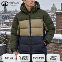 Blousons matelassés à capuche personnalisés pour hommes, style streetwear, chauds, coupe-vent, coupe classique, pour la randonnée en plein air, manteaux d'hiver décontractés, OEM
