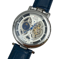 Montre de luxe grand cadran squelette pour hommes étanche Phase de lune Tourbillon montre-bracelet automatique en cuir de qualité pour hommes