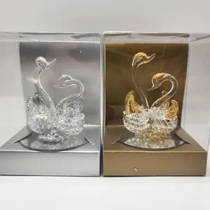 Venta al por mayor Souvenir Love Double Swan Caja de exhibición grande Regalo de cumpleaños del día de San Valentín