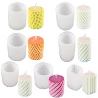 Moule à bougie spirale 3D en forme de pilier, motif abeille, pour la fabrication de bougies DIY, motif nid d'abeille géométrique, par le meilleur fabricant chinois 2027