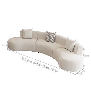 Hiện Đại Bắc Âu Đơn Giản Phù Hợp Nhung Vải Đường Cong Sofa Cho Gia Đình Lớn Ghế Cho Phòng Khách Biệt Thự Sang Trọng - Product Image 6