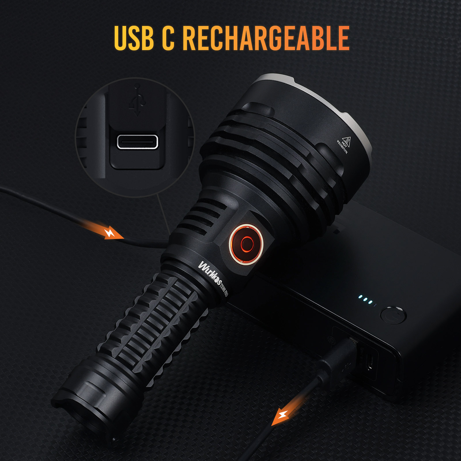 Wurkkos TS30S Pro Rechargeable Tactical Flashlight 6000lm, 1086m