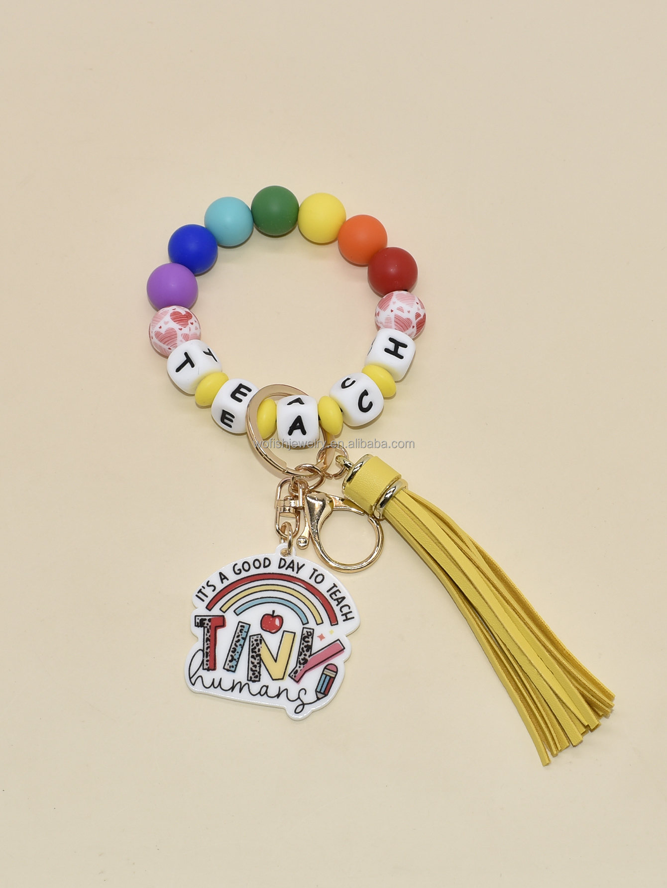 Custom Personalized Name Teacher Lanyard Beaded Silicone Bead Sunflower Lanyard Teacher Gift Image 4