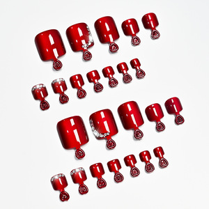 Uñas Postizas de Lujo Color Borgoña con Efecto Ojo de Gato y Pedrería - Uñas Artificiales con Efecto Magnético para Venta al Por Mayor - Product Image 2