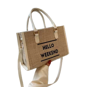 2025 vente chaude nouvelle mode femme sacs à main dames toile sacs fourre-tout grande femme sacs à bandoulière avec lettre en gros - Product Image 4