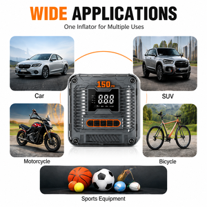 Portable Tire Inflator 150PSI Digital <b>Car</b> Air Compressor Pump With LED Light For Vehicle Emergency Tire <b>Inflation</b> - Product Image 3