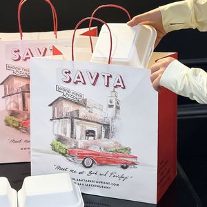 Bolsa de Papel Kraft Biodegradable Personalizada y Ecológica para Comida Rápida para Llevar, para Sushi y Empaque de Pastelería - Product Image 4