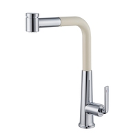 Robinet de cuisine gris anthracite extractible, flexible, céramique, eau chaude/froide, pour évier, design moderne et épuré, usage hôtelier, en alliage de zinc, à poser sur comptoir