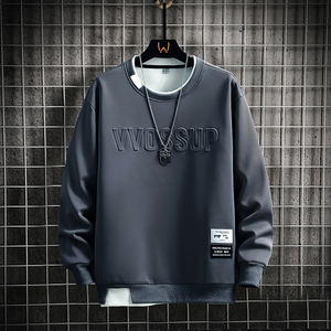 Sweat à capuche décontracté pour jeunes, col rond, coupe ample, manches longues, respirant et confortable, sans capuche, idéal printemps-automne - Product Image 3