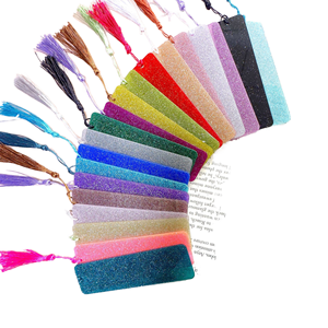 Blanks Clear Rectangle Plastic Acrylic Bookmarks Colorful Tassels Transparent Bulk for DIY Crafts Hanging Gift Tag Price Tags