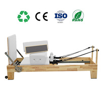Cama de Pilates Telescópica de Alto Estándar para Ejercicios de Core, Larga, Profesional, Clásica, Comercial, de Roble, para Estudio de Pilates y Salud