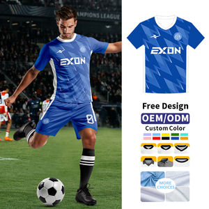 Maglia da Calcio Leggera EXON a Maniche Corte con Materiale Traspirante, Top Sportivo da Calcio per Uomo per Allenamento di Club - Product Image 1