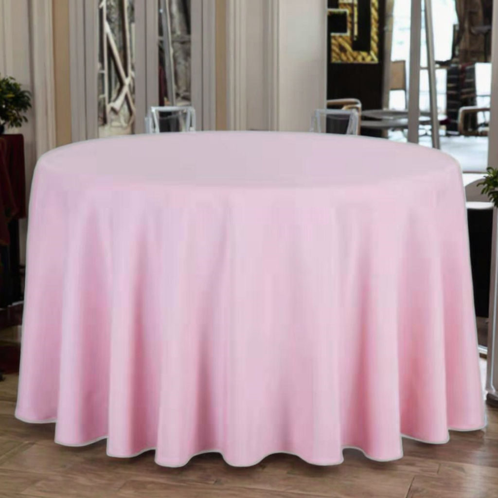 Simple Pink Round Wedding Table Cover For Christmas \u0026 Events, Oem, image size:1024x1024