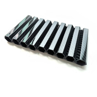 Sistem Batang Modular Tabung Serat Karbon Heksagonal Panjang Kustom Ringan Berkekuatan Tinggi Warna Hitam untuk Profesional