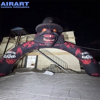 Arche gonflable géante personnalisée de clown démoniaque avec yeux lumineux LED et motifs sanglants pour Halloween
