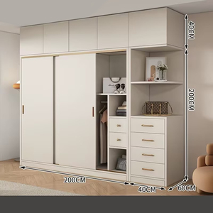 Puerta corredera blanca personalizada, <span class=keywords><strong>armario</strong></span> de <span class=keywords><strong>almacenamiento</strong></span> moderno, <span class=keywords><strong>armario</strong></span> blanco Simple moderno, amplio <span class=keywords><strong>almacenamiento</strong></span> para organización de dormitorio - Product Image 6