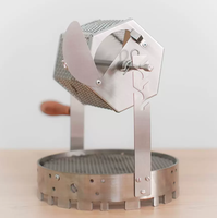 Torréfacteur manuel en acier inoxydable à tambour hexagonal, machine à torréfier les grains portable à manivelle pour le camping en extérieur