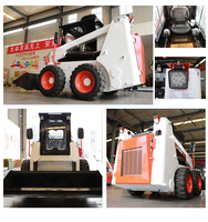 Chargeur compact à chenilles diesel de 500 kg, 700 kg, 800 kg avec cabine, mini chargeur frontal à chenilles à vendre