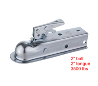 Coupleur de remorque droit 3500lbs 2 "boule 2" connecteur de remorque coupleur de Tube carré pour remorque de voiture de boîte de bateau