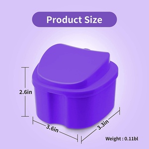 Orthodontic <b>Bath</b> Box with Strainer Basket Denture Soaking Cup Dental Retainer Case Cleaning Mouthguard <b>Storage</b> Holder 3ml Volume - Product Image 2