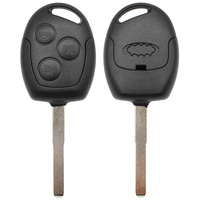 Coque de clé de voiture télécommandée à 3 boutons avec lame vierge non coupée, pour programmation de clé, remplacement de la coque de clé d'allumage vierge, et télécommande d'entrée sans clé