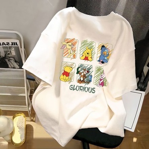 T-shirt da uomo a maniche corte con stampa a esplosione di cartone animato t-shirt con Top largo estivo - Product Image 5
