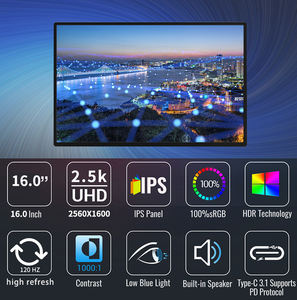 Moniteur orienté vers l'affichage, haut-parleur intégré, interface DP, moniteur 14,0 pouces, moniteur pour ordinateur portable - Product Image 4