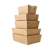 Barquette jetable rectangulaire en papier kraft biodégradable de qualité alimentaire pour frites, idéale pour la restauration rapide, options personnalisables