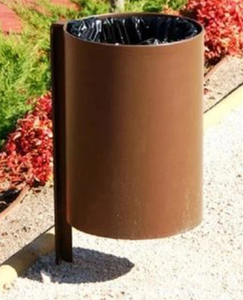 Contenedor de Basura Metálico Moderno para Jardín, con Recubrimiento en Polvo Marrón, Decorativo y Autoportante para Patio y Jardín - Product Image 2