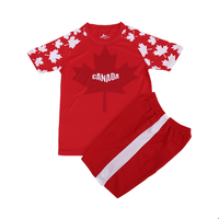 Maillot de football de l'équipe rétro Maillots de football du Canada rouges personnalisés pour enfants Uniforme de football de mode feuille d'érable Ensemble Maillot rouge blanc