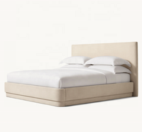 Mobilier moderne de luxe pour la maison lit d'hôtel lit à panneaux en tissu rembourré de style antique