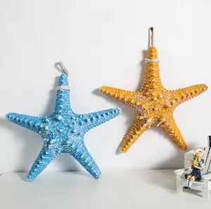 Size 32*32cm resin starfish European soft ornaments pentagonal color starfish
