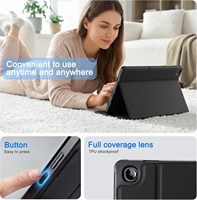 Étui de protection pour tablette Tab A11+ Plus 11 pouces 2025 – Housse en cuir PU avec support multi-angles et fonction veille/réveil automatique – Noir