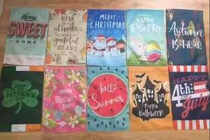 Drapeau de jardin en polyester de haute qualité, personnalisé, imprimé par sublimation double face, écologique, durable, anti-plis, avec design amusant et support métallique - Product Image 6