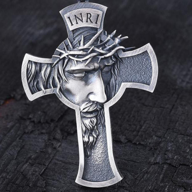 ティム・マテリアル・メンズ INRI イエス・キリスト教ネックレス