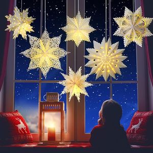 Nicro Nhà Máy Ban Đầu Giáng Sinh Giấy Chụp Đèn Năm Mới Kỳ Nghỉ Lễ Kỷ Niệm Đảng Treo Trang Trí Bông Tuyết Giấy Đèn Lồng - Product Image 6