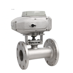 Válvula de Bola Motorizada Eléctrica COVNA DN50 de 2 Pulgadas, 2 Vías, 1 Pieza, 110 VCA, Tipo de Doble Brida, Acero al Carbono - Product Image 1