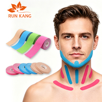 Bande de kinésiologie en gros, personnalisée OEM, pour drainage lymphatique, lifting du visage, bande sportive hypoallergénique, commande en gros, application corporelle, CE ISO