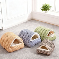 Coussin pour animaux de compagnie en peluche, semi-fermé, chaud, toutes saisons, universel, amovible, lavable, taille personnalisable