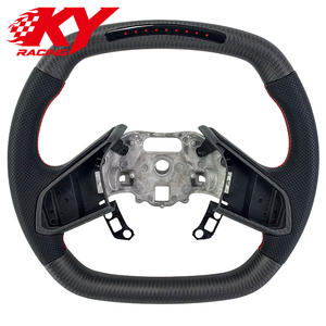 Volant sport racing style carbone mat personnalisé avec LED et cuir pour Chevrolet Corvette C6 C7 C8 Z06 Z07 ZR1 ZR1X - Product Image 1