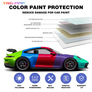 Film de protection de peinture (PPF) auto-réparant en TPU <span class=keywords><strong>bleu</strong></span> <span class=keywords><strong>ciel</strong></span> brillant, anti-rayures, résistant aux UV, épaisseur 7,5 mil, effet changeant de couleur, garantie 6 ans pour carrosserie automobile - Product Image 3